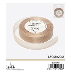 NASTRO DI ORGANZA - MARRONE CHIARO- 1CM x 22MGev
