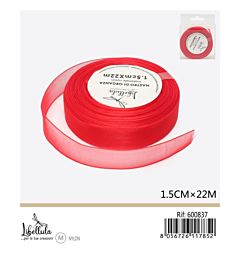 NASTRO DI ORGANZA - ROSSO - 1,5CM x 22MGev