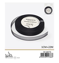 NASTRO DI ORGANZA - NERO - 1CM x 22MGev