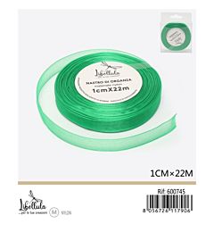 NASTRO DI ORGANZA - VERDE BRILLANTE - 1CM x 22MGev