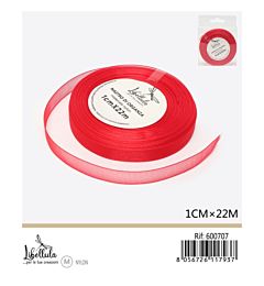 NASTRO DI ORGANZA - ROSSO - 1CM x 22MGev