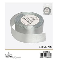 NASTRO DI RASO - GRIGIO - 2,5CM x 22MGev