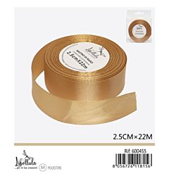 NASTRO DI RASO - ORO - 2,5CM x 22MGev