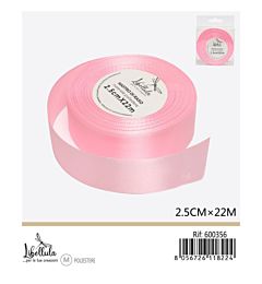 NASTRO DI RASO - ROSA - 2,5CM x 22MGev