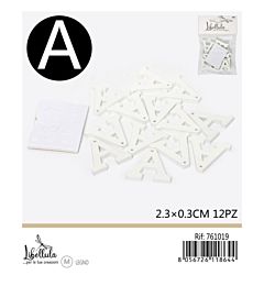 LETTERA "A" IN LEGNO - 2,3x0,3CM -12PZGev