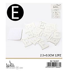LETTERA "E" IN LEGNO - 2,3x0,3CM -12PZGev