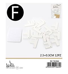LETTERA "F" IN LEGNO - 2,3x0,3CM -12PZ