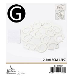 LETTERA "G" IN LEGNO - 2,3x0,3CM -12PZ