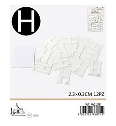 LETTERA "H" IN LEGNO - 2,3x0,3CM -12PZ