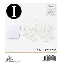 LETTERA "I" IN LEGNO - 2,3x0,3CM -12PZ