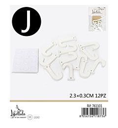 LETTERA "J" IN LEGNO - 2,3x0,3CM -12PZ