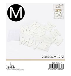 LETTERA "M" IN LEGNO - 2,3x0,3CM -12PZGev