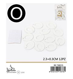LETTERA "O" IN LEGNO - 2,3x0,3CM -12PZ