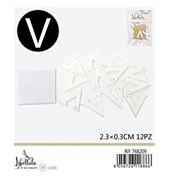 LETTERA "V" IN LEGNO - 2,3x0,3CM -12PZGev