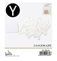 LETTERA "Y" IN LEGNO - 2,3x0,3CM -12PZGev