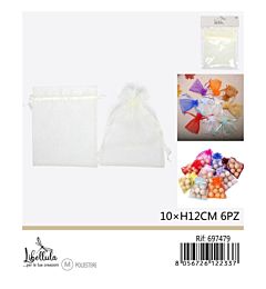 SACCHETTI DI ORGANZA - PANNA 10x12CM - 6PZGev