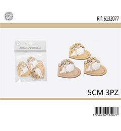 SAGOME DECORATIVE - BALLERINA A CUORE 5CM - 3PZGev