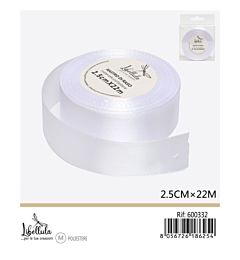 NASTRO DI RASO - BIANCO - 2,5CM x 22MGev