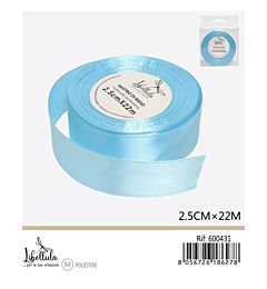 NASTRO DI RASO - CELESTE - 2,5CM x 22MGev