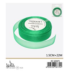 NASTRO DI ORGANZA - VERDE BRILLANTE - 1,5CM x 22MGev