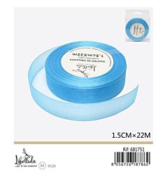NASTRO DI ORGANZA - CELESTE - 1,5CM x 22MGev