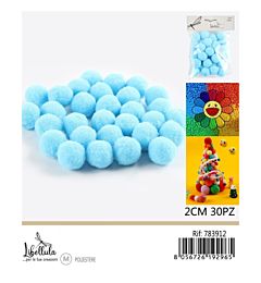 PALLINE IN POLIESTERE - AZZURRO 2CM - 30PZGev