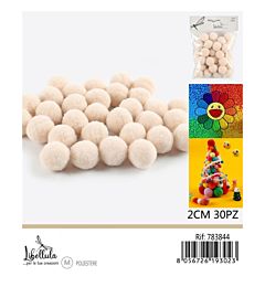 PALLINE IN POLIESTERE - BEIGE 2CM - 30PZGev
