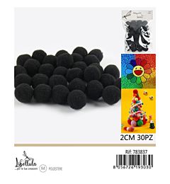 PALLINE IN POLIESTERE - NERO 2CM - 30PZGev