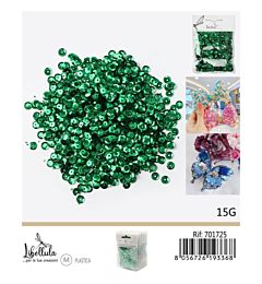 PAILLETTES DECORATIVE - VERDE - 15GGev