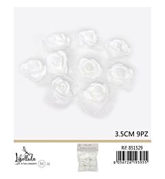 FIORI DECORATIVI CON VELO - BIANCO 3,5CM - 9PZ