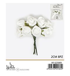 FIORI IN EVA PER BOMBONIERE - BIANCO 2CM - 8PZ