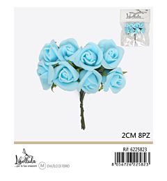 FIORI IN EVA PER BOMBONIERE - AZZURRO 2CM - 8PZGev