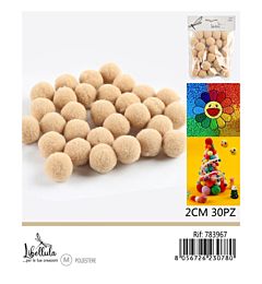PALLINE IN POLIESTERE - CREMA 2CM - 30PZGev