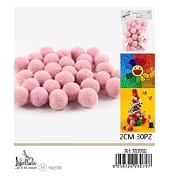 PALLINE IN POLIESTERE - ROSA 2CM - 30PZ