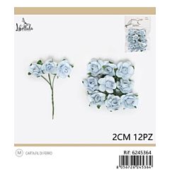 FIORI PER BOMBONIERE - AZZURRO 2CM - 12PZ