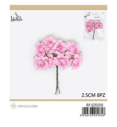 FIORI PER BOMBONIERE - ROSA 2,5CM - 8PZGev