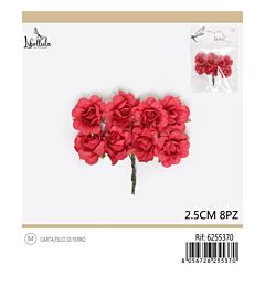 FIORI PER BOMBONIERE - ROSSO 2,5CM - 8PZGev