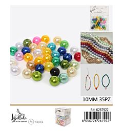 PERLINE COLORATE CON FORO 10MM - 35PZGev