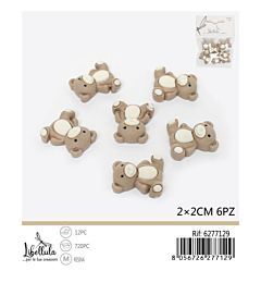 Orsetti Decorativi in Resina - 2cm/6pz