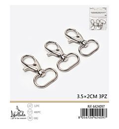 Portachiavi con Moschettone - 3,5x2cm/3pz