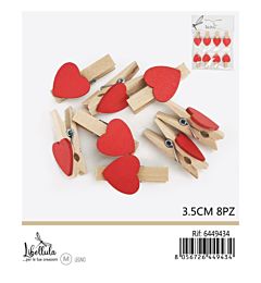 MINI MOLLETTE - CUORE ROSSO 3,5CM - 8PZGev