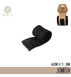 NASTRO DI LINO - NERO 6CM x 1,8MGev