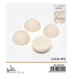 SEMISFERE DI LEGNO 3,5CM - 4PZ