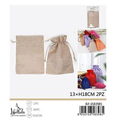 Sacchetti Effetto Lino 13x18cm - Beige 2pzGev