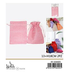 SACCHETTI EFFETTO LINO - ROSA 13x18CM - 2PZGev