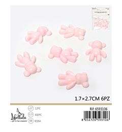 Orsetto Decorativo 1,7x2,7cm - Rosa 6pz