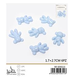 Orsetto Decorativo 1,7x2,7cm - Azzurro 6pz