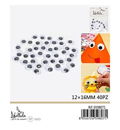 OCCHI ADESIVI - OVALE 12x16MM - 40PZ