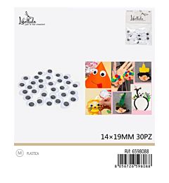 OCCHI ADESIVI - OVALE 14x19MM - 30PZ