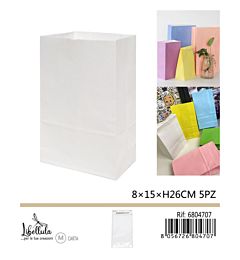 SACCHETTI DI CARTA - BIANCO 15x26CM - 5PZGev